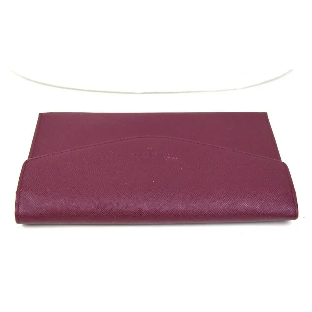 TRAVELAMBO BURGUNDY GENUINE LEATHER ID COIN BILL HOLDER WALLET TRIFOLD CLUTCH